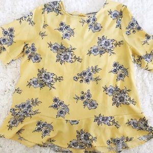 Yellow Floral Blouse